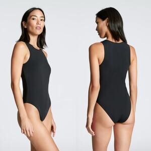 New Everlane The Cutaway Tank Bikini Bodysuit Black Women's XS NWT